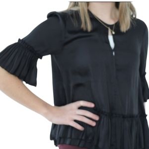 H&M Black silk blouse